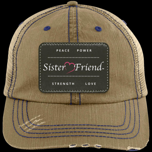 Sister Friend Motto  Distressed Cap