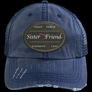 Sister Friend Motto  Distressed Cap