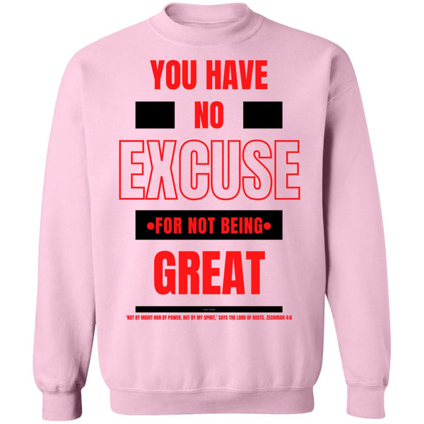 No Excuse Red Black Sweatshirt