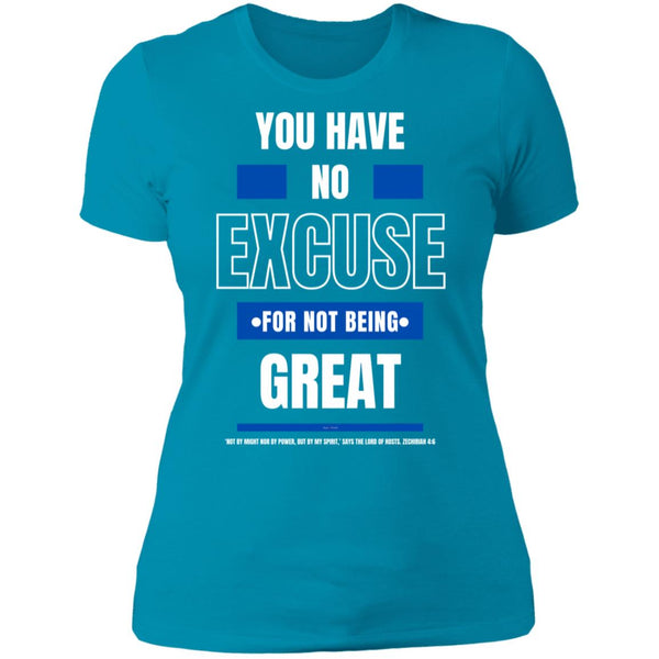 No Excuse Bl/Wh Ladies' Boyfriend T-Shirt