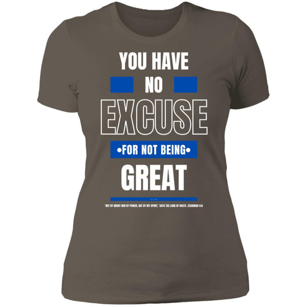 No Excuse Bl/Wh Ladies' Boyfriend T-Shirt