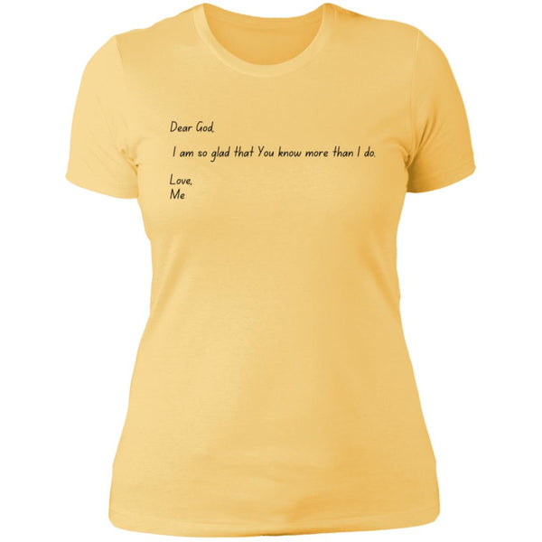 Dear God Ladies' Boyfriend T-Shirt