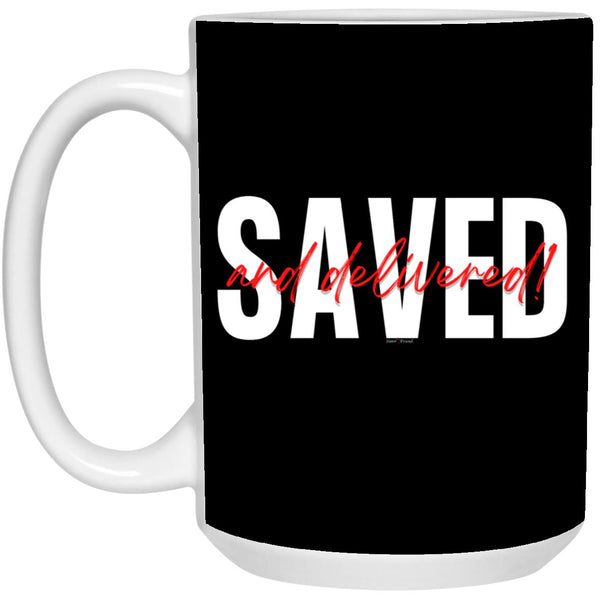 Saved Red Black Saved 15 oz. Mug