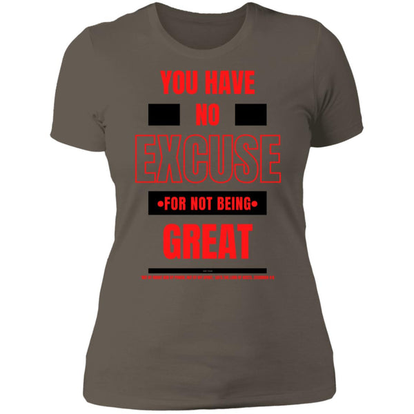 No Excuse Red Black Ladies' Boyfriend T-Shirt