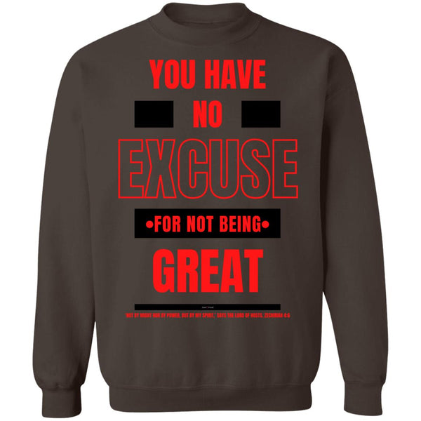 No Excuse Red Black Sweatshirt