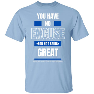 No Excuse Blue White T-Shirt