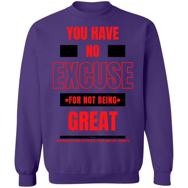 No Excuse Red Black Sweatshirt