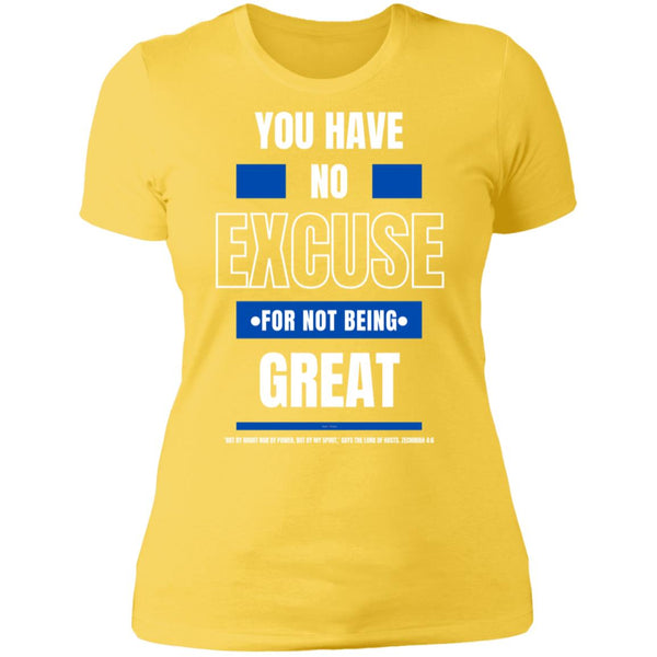 No Excuse Bl/Wh Ladies' Boyfriend T-Shirt