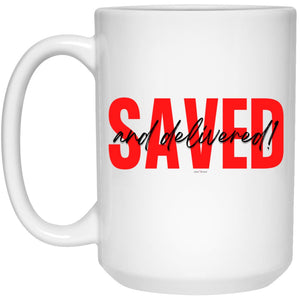 Saved Red Black Saved 15 oz. Mug