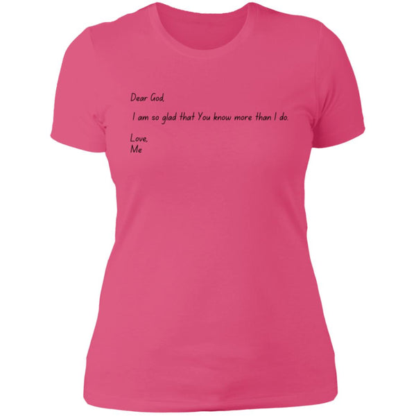 Dear God Ladies' Boyfriend T-Shirt