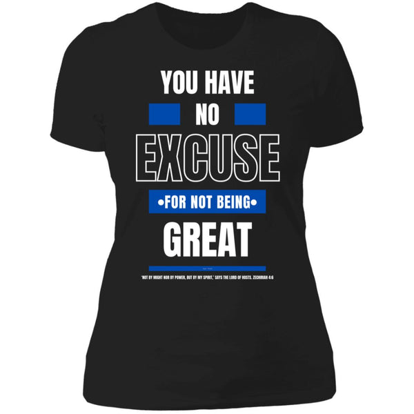 No Excuse Bl/Wh Ladies' Boyfriend T-Shirt