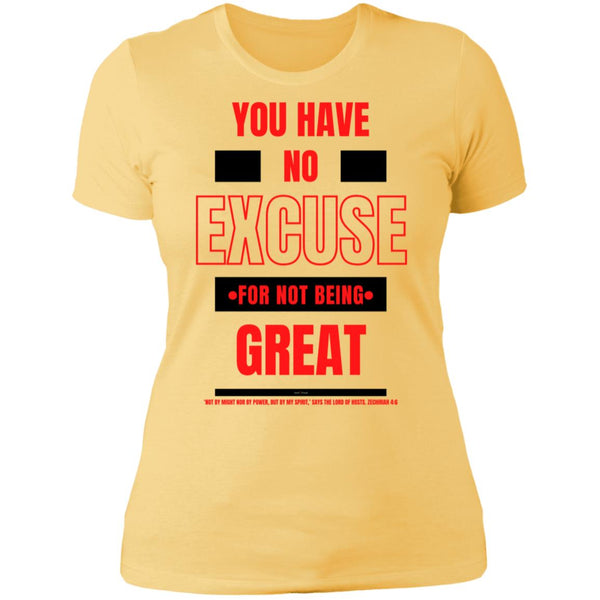 No Excuse Red Black Ladies' Boyfriend T-Shirt