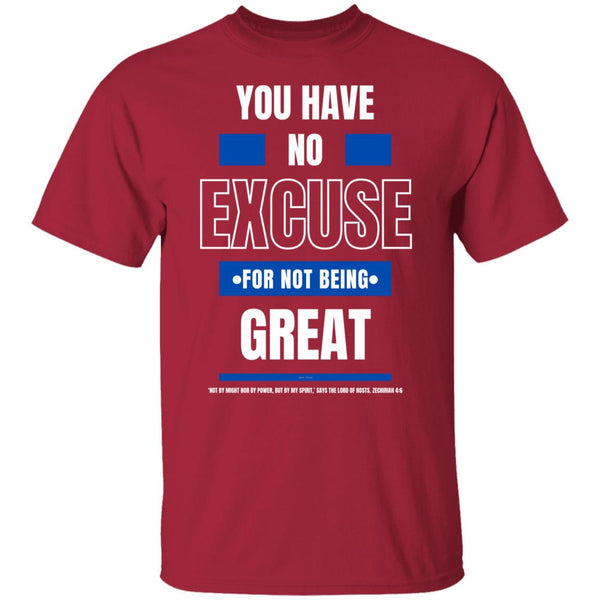 No Excuse Blue White T-Shirt