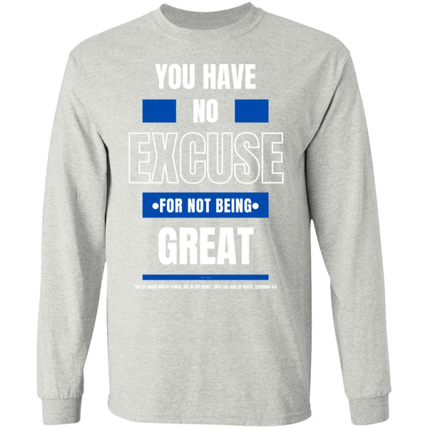 No Excuse Blue White LS Ultra  T-Shirt