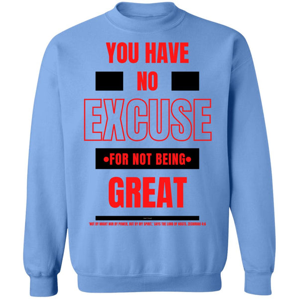 No Excuse Red Black Sweatshirt