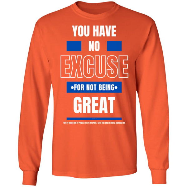 No Excuse Blue White LS Ultra  T-Shirt