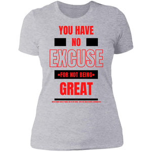 No Excuse Red Black Ladies' Boyfriend T-Shirt