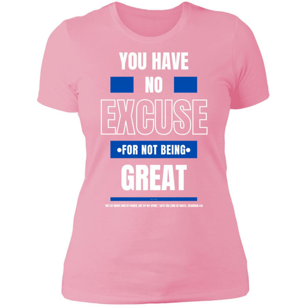 No Excuse Bl/Wh Ladies' Boyfriend T-Shirt