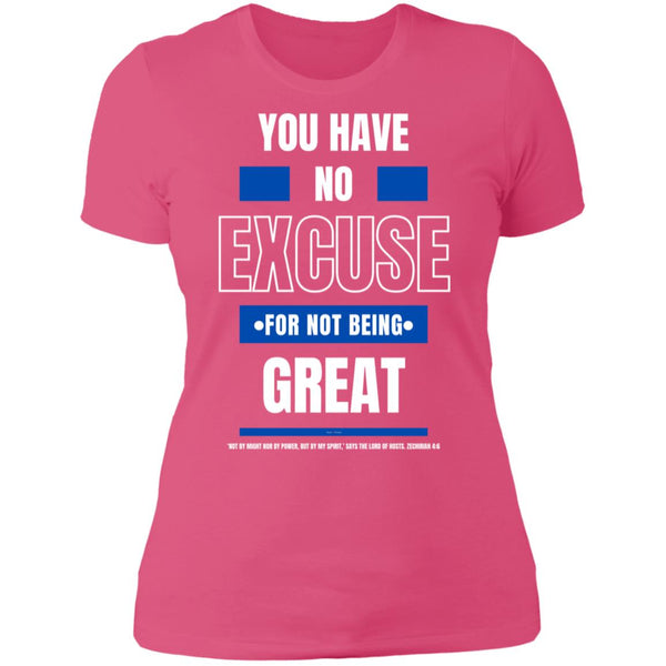 No Excuse Bl/Wh Ladies' Boyfriend T-Shirt