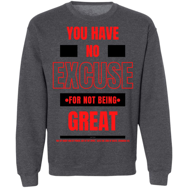 No Excuse Red Black Sweatshirt