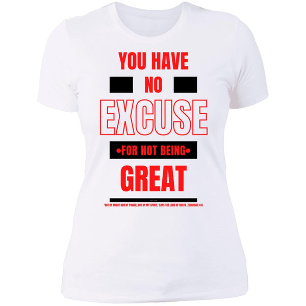 No Excuse Red Black Ladies' Boyfriend T-Shirt