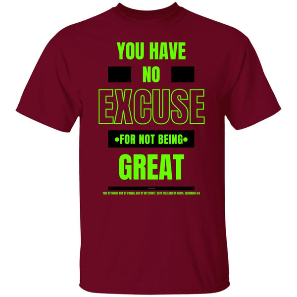 No Excuse Green Black T-Shirt