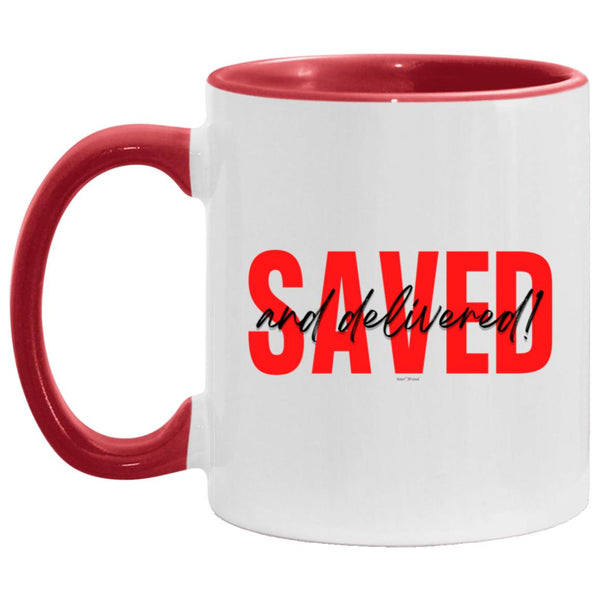 Saved Red Color Accent 11 oz. Mug