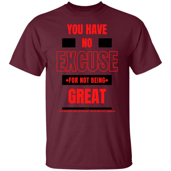 No Excuse Red Black  T-Shirt