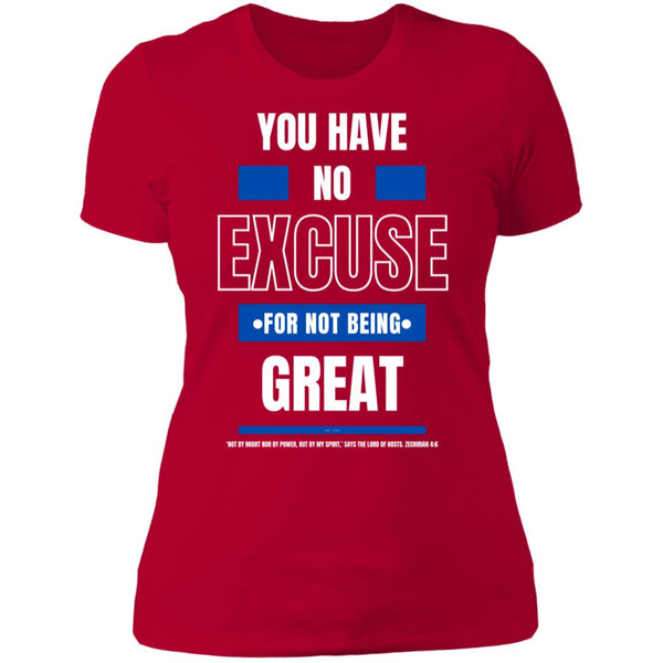 No Excuse Bl/Wh Ladies' Boyfriend T-Shirt