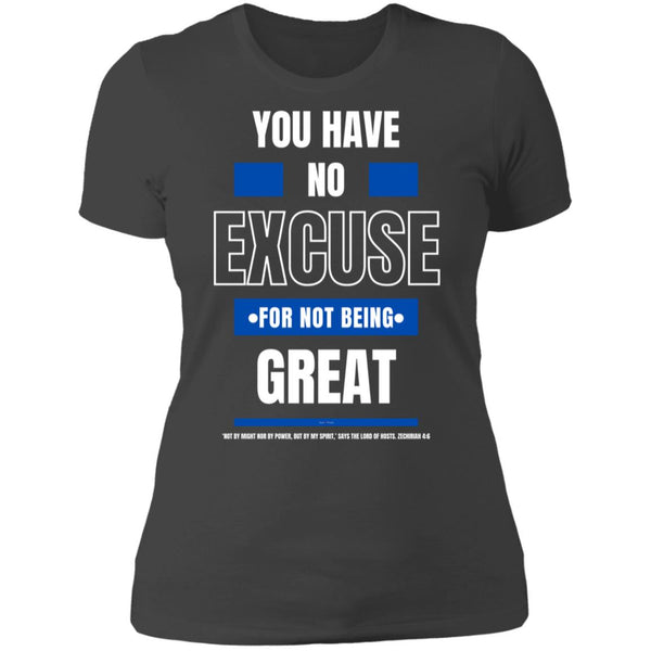 No Excuse Bl/Wh Ladies' Boyfriend T-Shirt