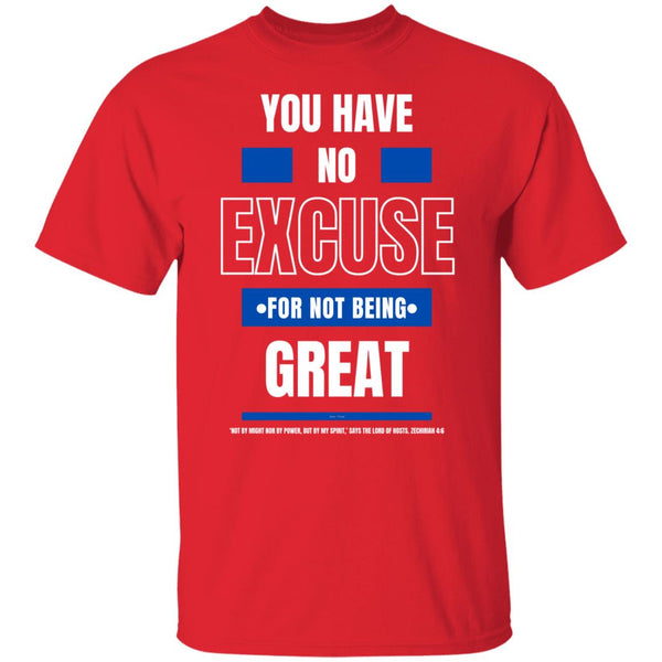 No Excuse Blue White T-Shirt