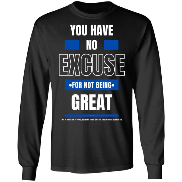 No Excuse Blue White LS Ultra  T-Shirt