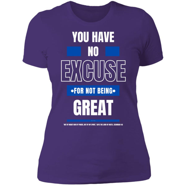 No Excuse Bl/Wh Ladies' Boyfriend T-Shirt