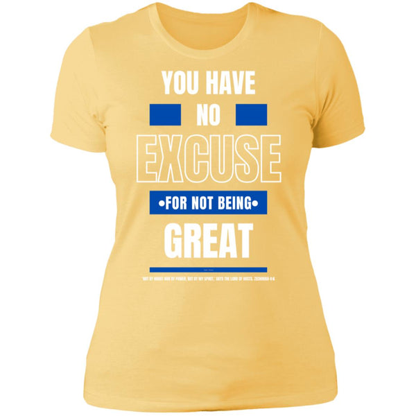 No Excuse Bl/Wh Ladies' Boyfriend T-Shirt